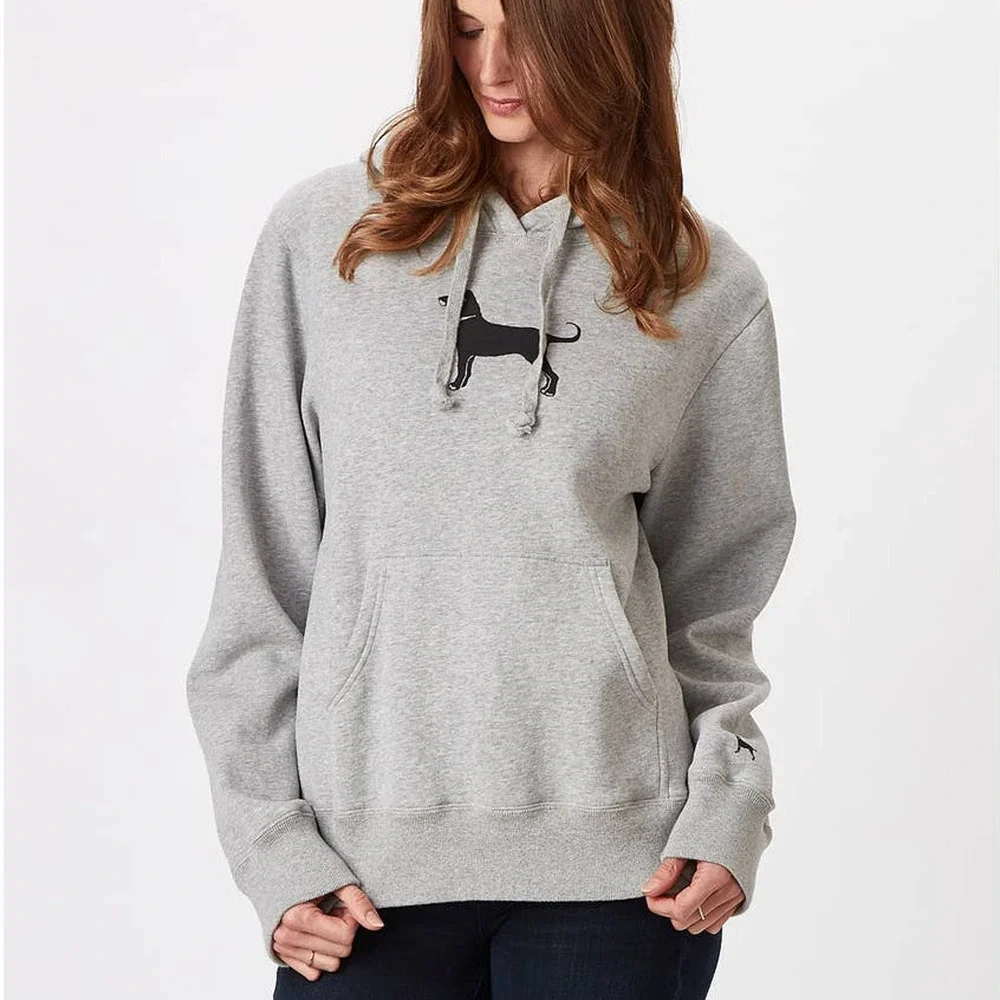 The Black Dog Women's Classic Pullover Hoodie Long Sleeve Heather Gray Size XS